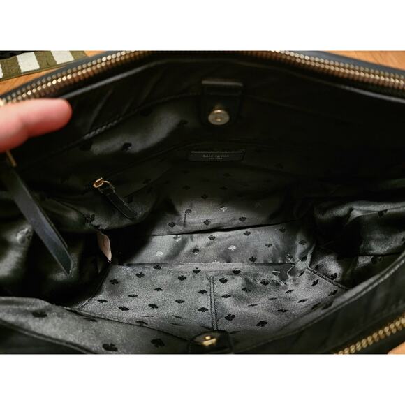 Kate Spade New York Dawn Tote Bag Medium Black Purse Magnetic Snap Zipper Logo - Picture 8 of 16